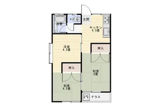 コーポ平田【102号室】の間取り