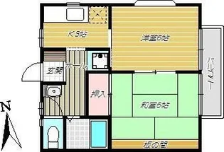 コーポ市速【1号室】の間取り