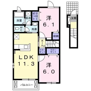 サニーヒルズⅡ【2階】の間取り