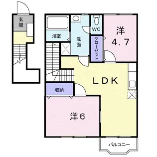 プリムヴェールM【2階】の間取り