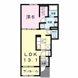 アルドール アサヒ I【1階】の間取り