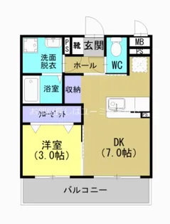 APERTA【101号室】の間取り