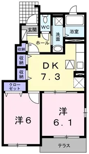 レジデンス・パストロールI【1階】の間取り