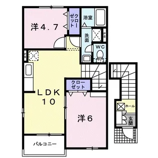 マザーアース・悠【2階】の間取り