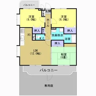 クラルテ古閑B【105号室】の間取り