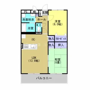 グリーンヒル【3階】の間取り