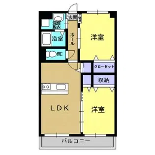 グレース山ノ神【205号室】の間取り