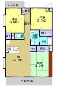 サンベルメゾン【405号室】の間取り