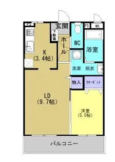 アイランド神水II【102号室】の間取り
