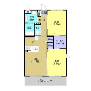 リーブライツ菊池【201号室】の間取り