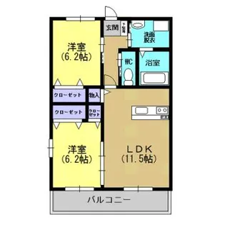 コンフォート菊池【205号室】の間取り