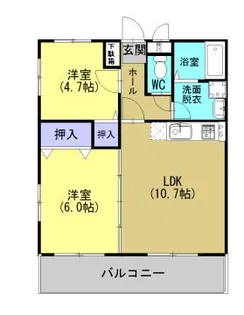 グランディール北宮【203号室】の間取り