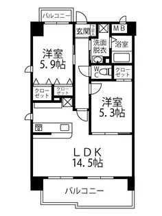 マーベラス近見【4階】の間取り