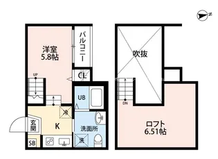 フォンターナ島崎【1階】の間取り