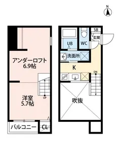 hacokuro garden(ハコクロ ガーデン)【2階】の間取り