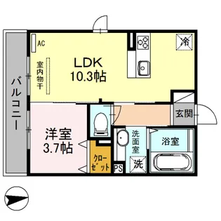 ライスシャワー坪井【2階】の間取り