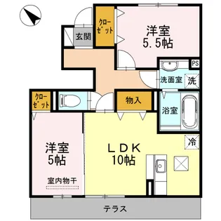 FERIO【102号室】の間取り