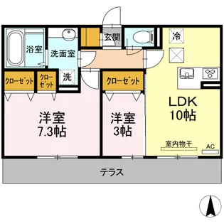 ハピネス江越【1階】の間取り