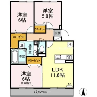 シオンKY II号館【2階】の間取り