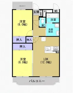 グランディールIII(八王寺)【1階】の間取り