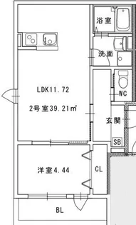 メゾンクレール長嶺南【1階】の間取り