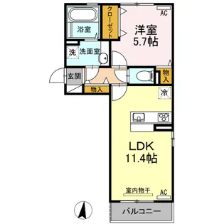 グレイスルポB棟【2階】の間取り