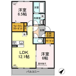 D-room帯山西【2階】の間取り
