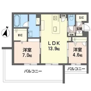 Paradiso琴平【401号室】の間取り