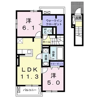 ヒラソール【2階】の間取り