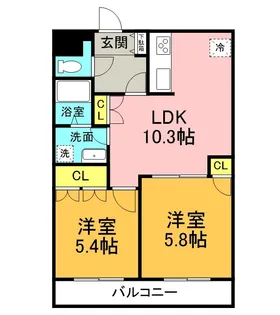 KANNA-KAMUI【502号室】の間取り