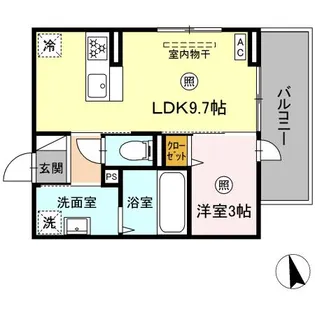 DーROOM西熊本駅【3階】の間取り