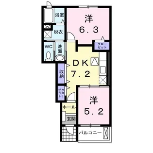 サングリーン錦ヶ丘 A棟【1階】の間取り