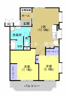 ベルメゾン・サチB棟【202号室】の間取り