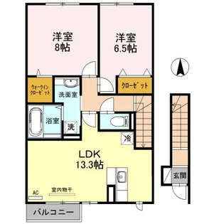 パティオ ルーチェ A棟【203号室】の間取り