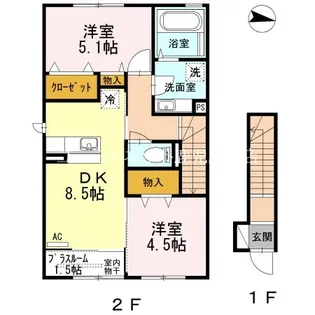 Happy forest B棟【203号室】の間取り