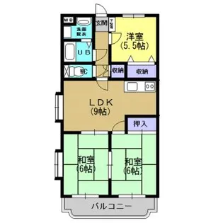 プレステージオガタマ【205号室】の間取り