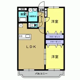 グラフィック川内【103号室】の間取り