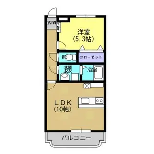 NAGI西【302号室】の間取り