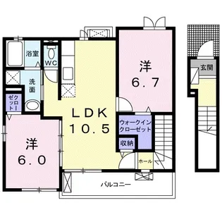 喜城ハウス【2階】の間取り