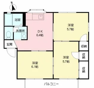 サンバレーB棟【2階】の間取り