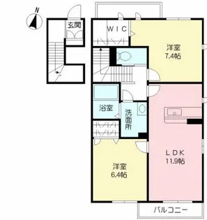 ヴィラサンパティーク F棟【2階】の間取り