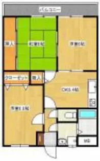 プレステージ中郷【303号室】の間取り