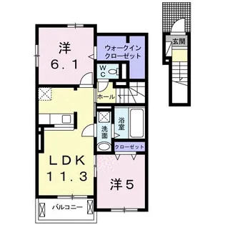 カレント ライズ 天辰【2階】の間取り