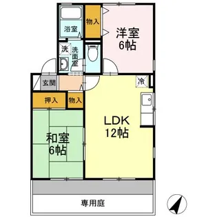 サンテスミスA・B・C B棟【101号室】の間取り