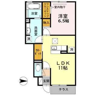 ウエスタンヒルズ A棟【102号室】の間取り