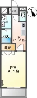 敬愛ハイツB【2階】の間取り