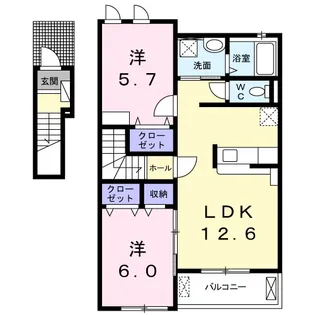 コンフォールⅡ【2階】の間取り