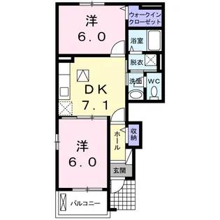 ウィルコート・永慎【1階】の間取り