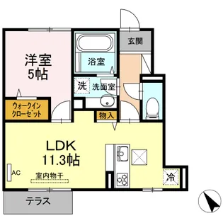 フォレストパークサイド瀬口【102号室】の間取り