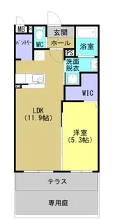 レジデンス平佐西通り【102号室】の間取り